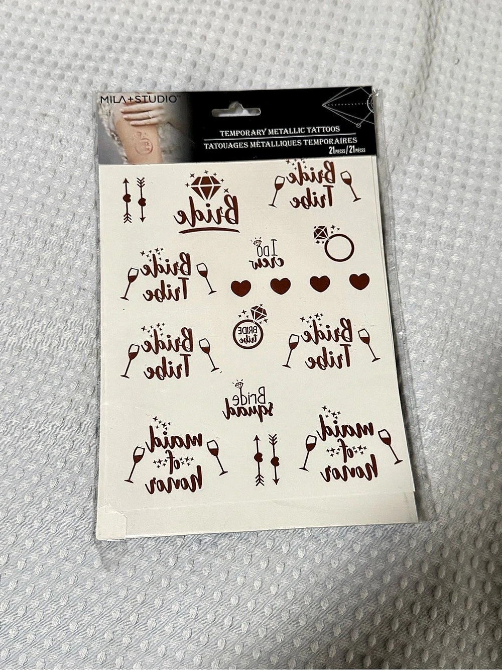 MILA + STUDIO Temporary Metallic Tattoos - Bride Tribe Brown & Gold